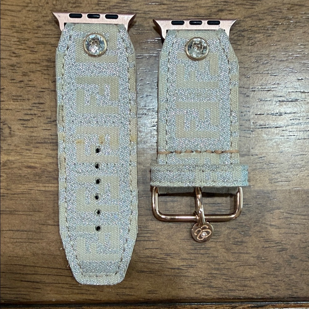 Authentic Spark’l Fendi Champagne Apple watch band.